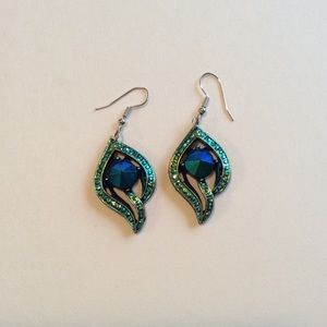 Colorful Blue and Green Elegant Earrings